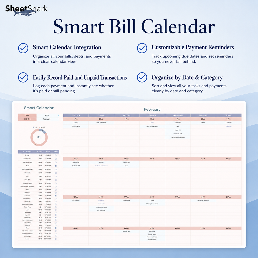 Annual Budget Spreadsheet Template — Excel & Google Sheets