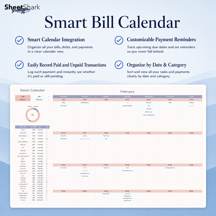 Annual Budget Spreadsheet Template — Excel & Google Sheets