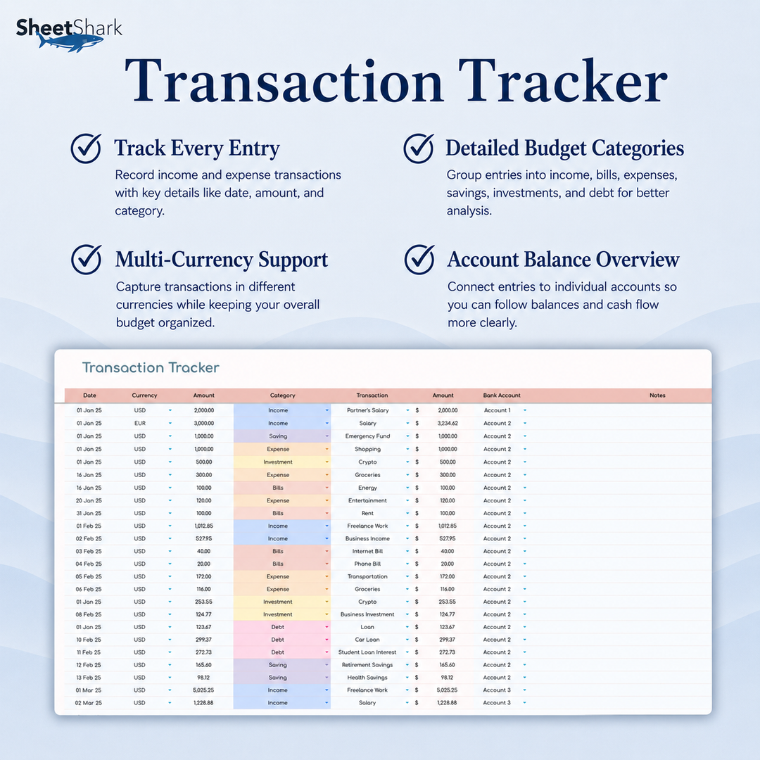 Zero-Based Budget Spreadsheet — Annual Planner for Excel & Google Sheets