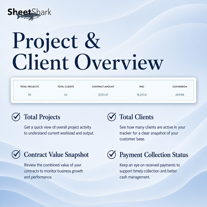 Client Tracker Spreadsheet for Freelancers — Excel & Google Sheets