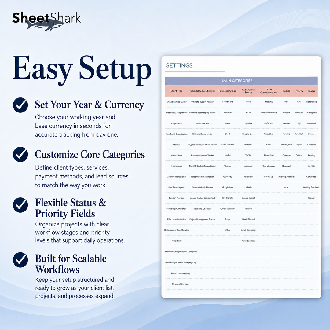 Client Tracker Spreadsheet for Freelancers — Excel & Google Sheets