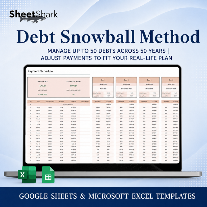 Debt Snowball Spreadsheet — Payoff Planner for Excel & Google Sheets
