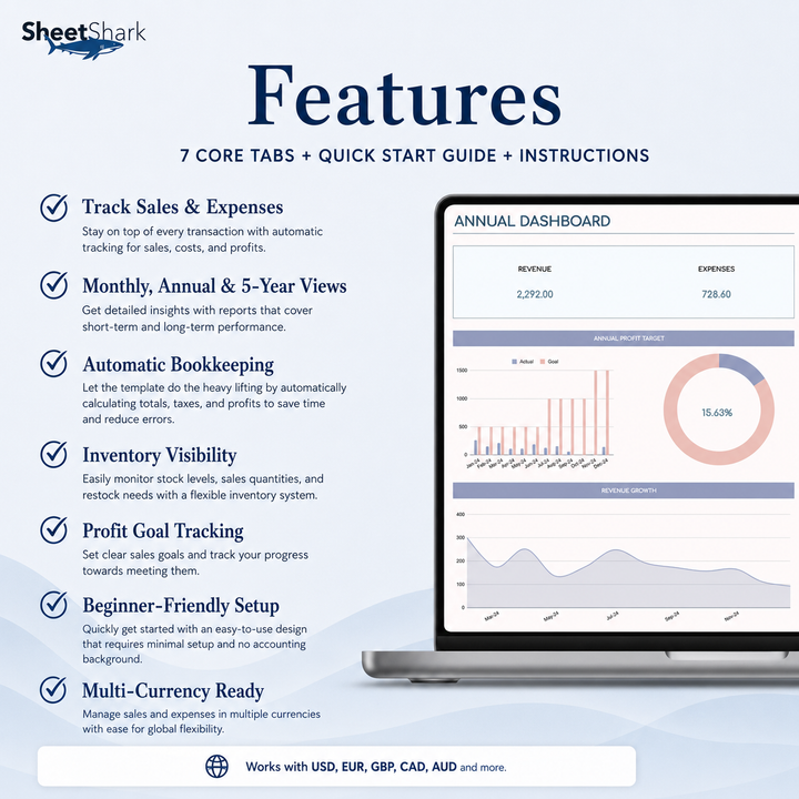 Etsy Seller Spreadsheet — Sales, Fees & Profit Tracker