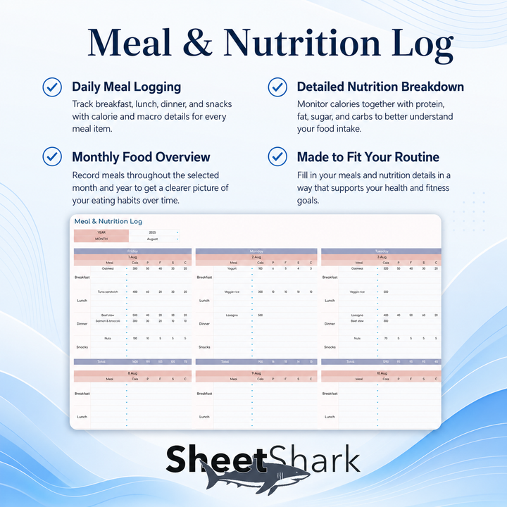 Fitness Planner Spreadsheet — Workout Tracker for Excel & Google Sheets