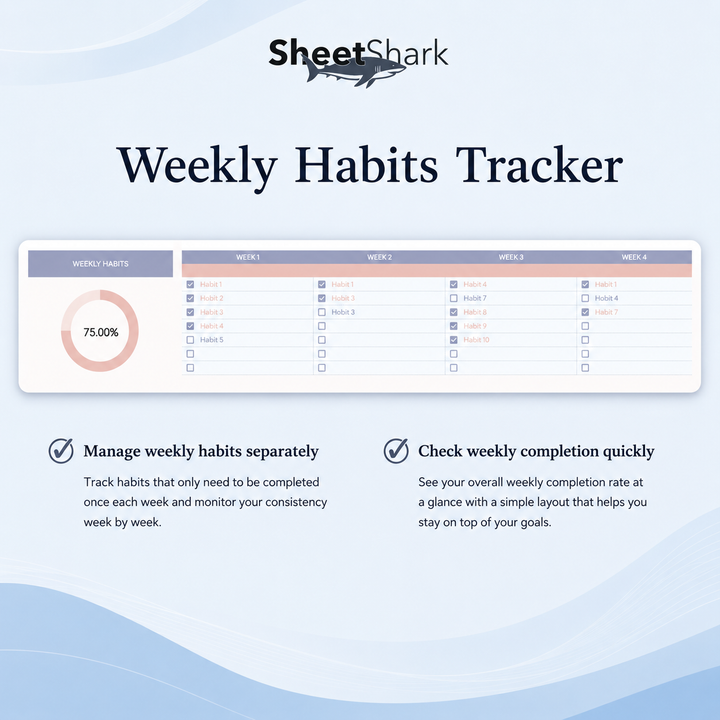 Habit Tracker Spreadsheet — Daily Streaks for Excel & Google Sheets