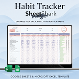 Habit Tracker Spreadsheet — Daily Streaks for Excel & Google Sheets
