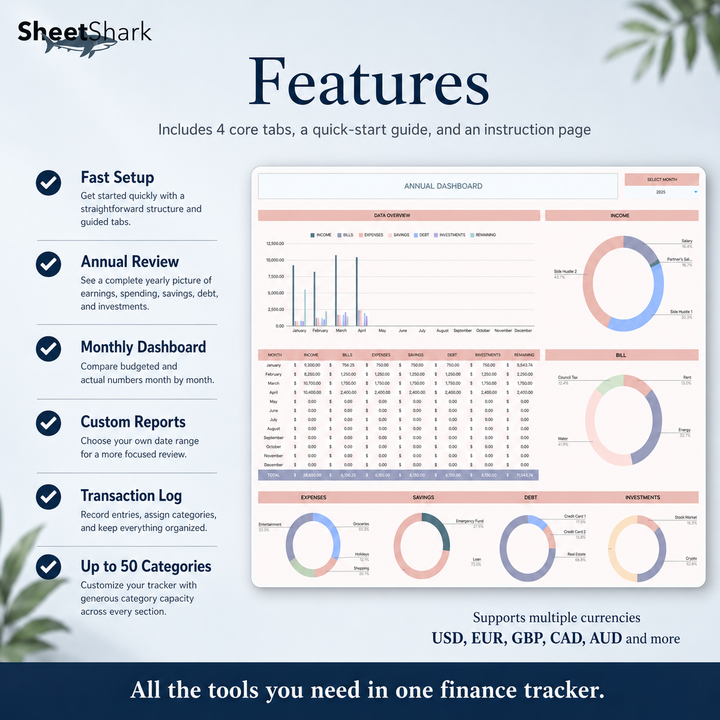 Income & Expense Tracker Spreadsheet — Excel & Google Sheets