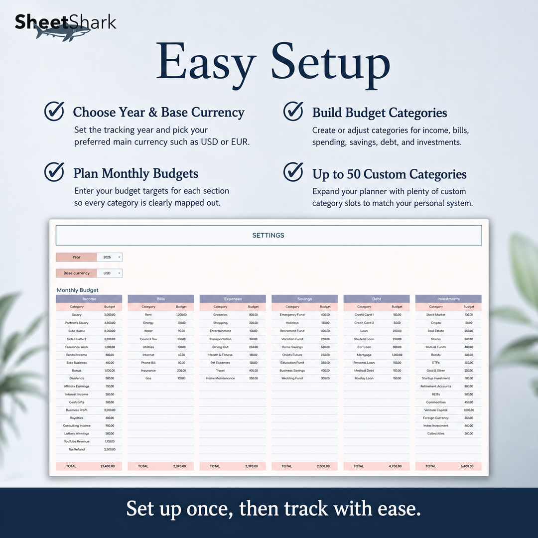 Income & Expense Tracker Spreadsheet — Excel & Google Sheets