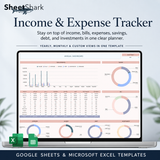 Income & Expense Tracker Spreadsheet — Excel & Google Sheets