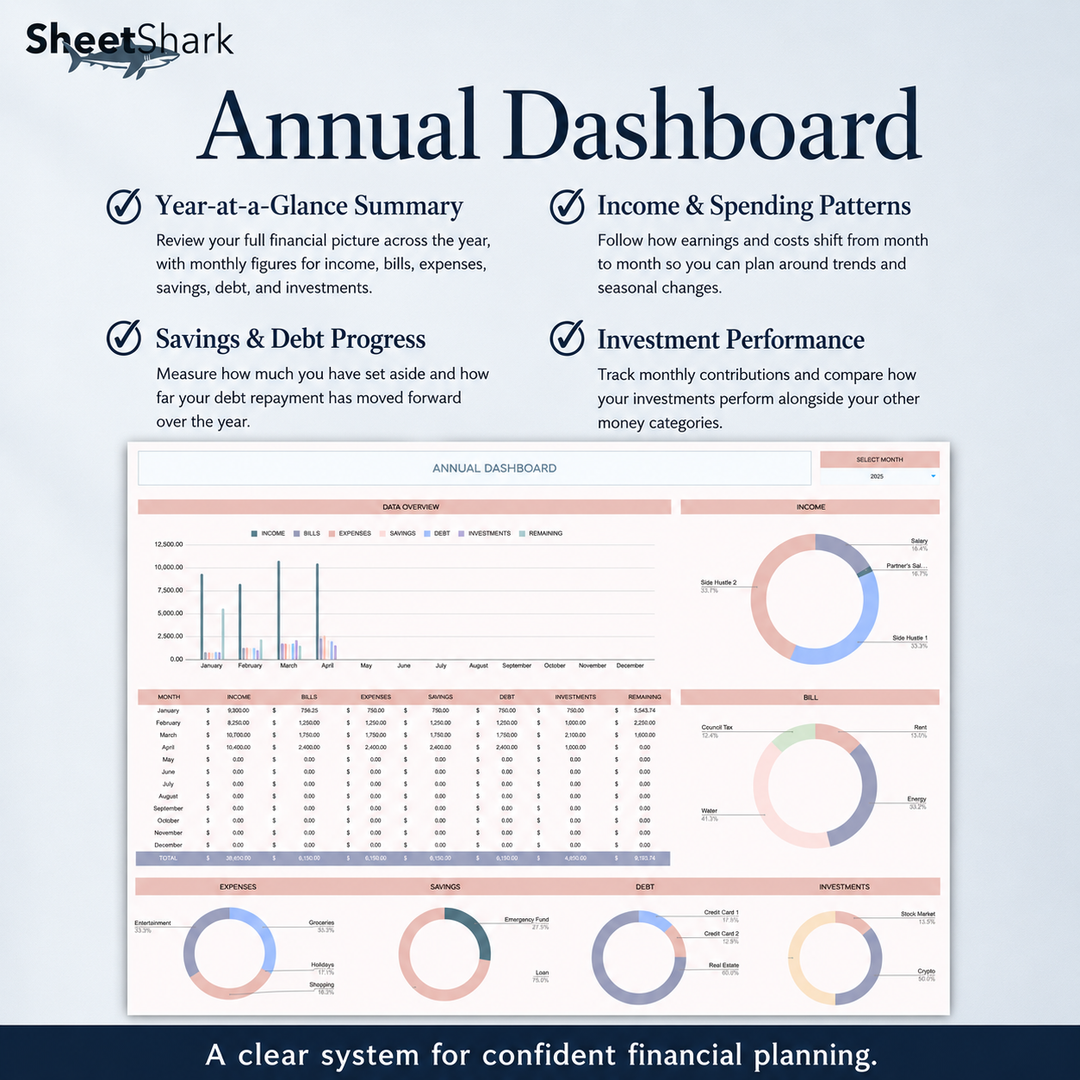 Income & Expense Tracker Spreadsheet — Excel & Google Sheets