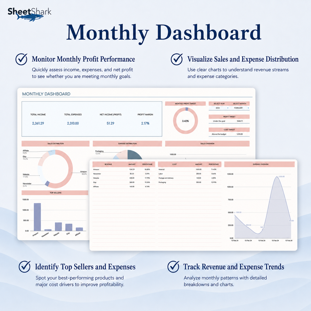 Small Business Bookkeeping Spreadsheet — Excel & Google Sheets