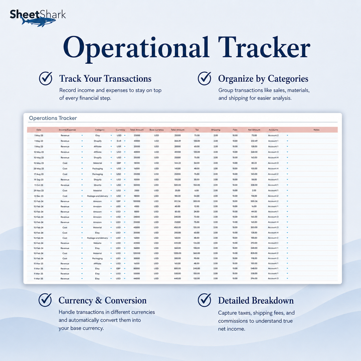 Small Business Bookkeeping Spreadsheet — Excel & Google Sheets