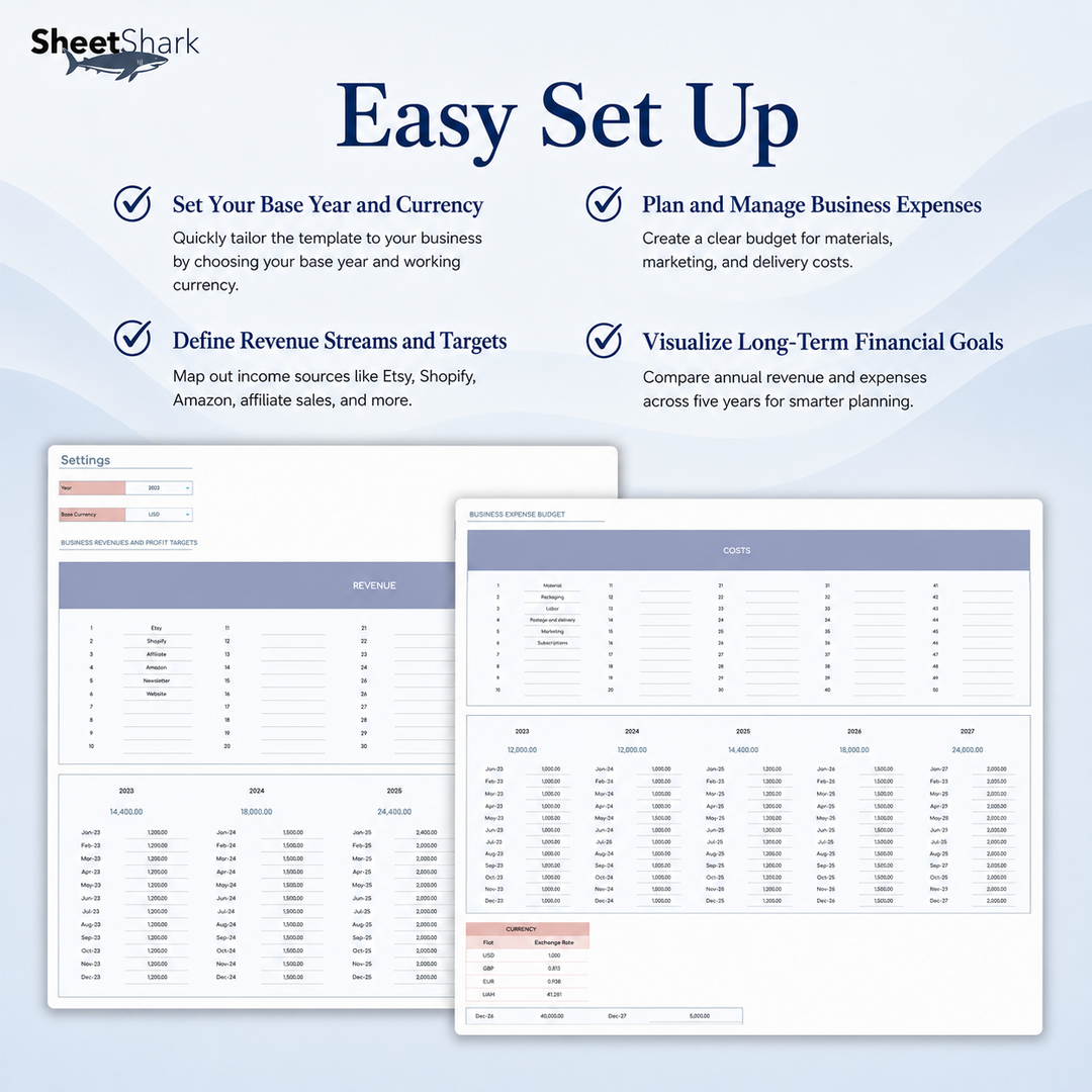 Small Business Bookkeeping Spreadsheet — Excel & Google Sheets