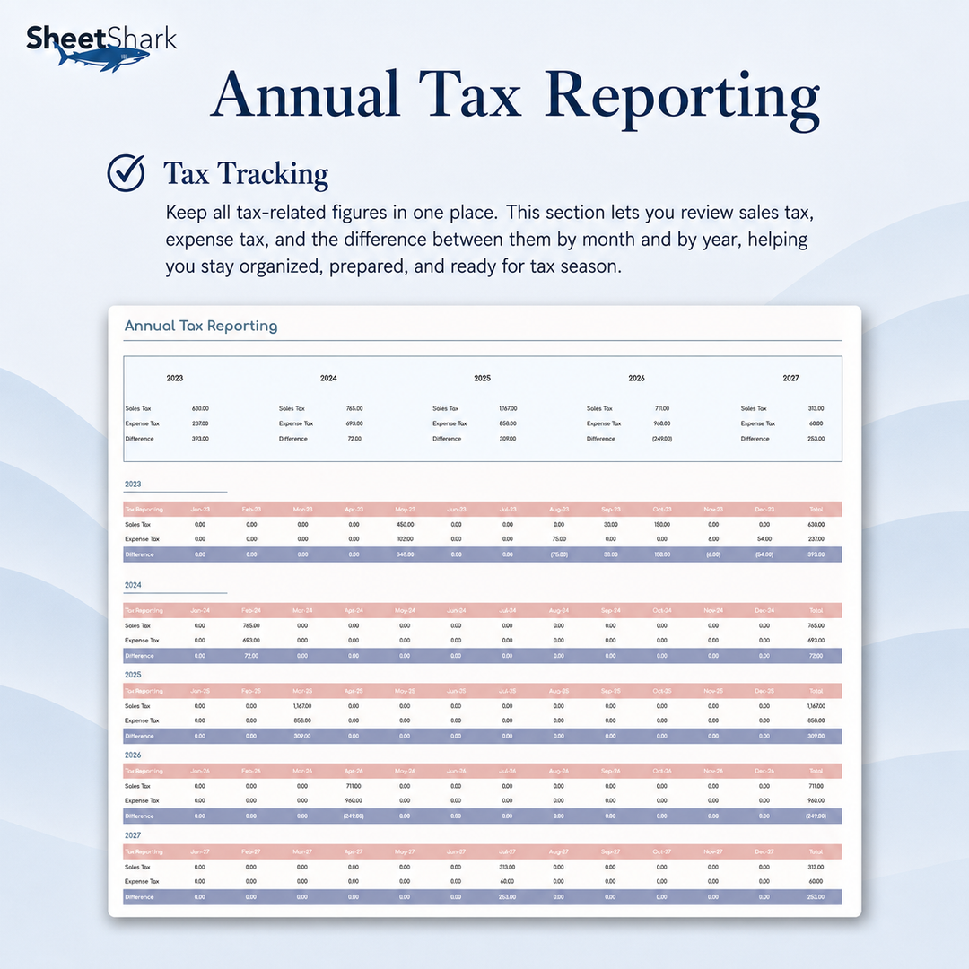 Small Business Bookkeeping Spreadsheet — Excel & Google Sheets