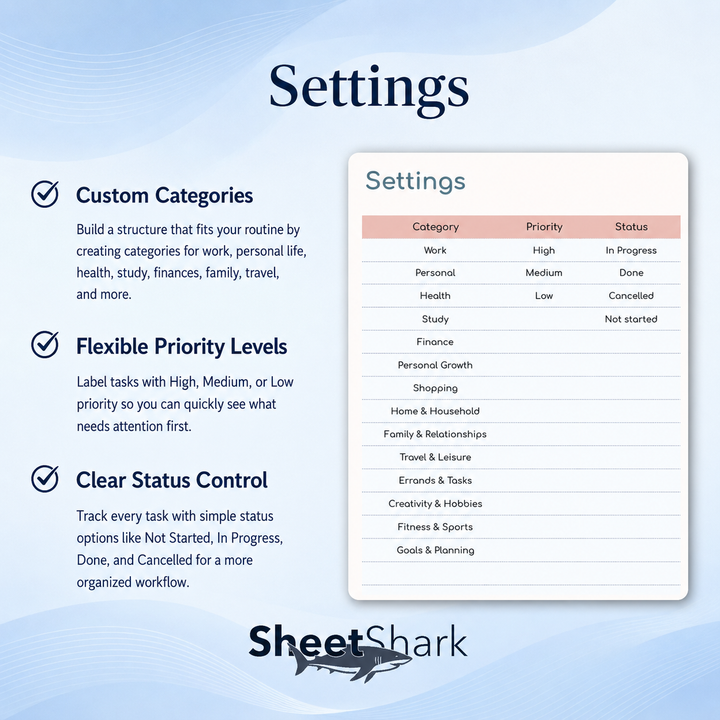 To-Do List Spreadsheet — Daily Task Tracker for Excel & Google Sheets