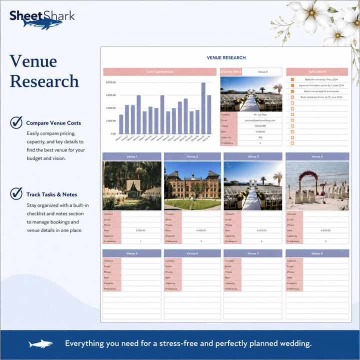 Wedding Planner Spreadsheet — Budget, Guests & Timeline